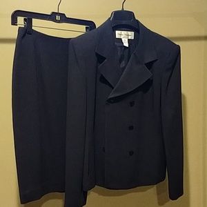 Rena Rowan black double-breasted suit size 6